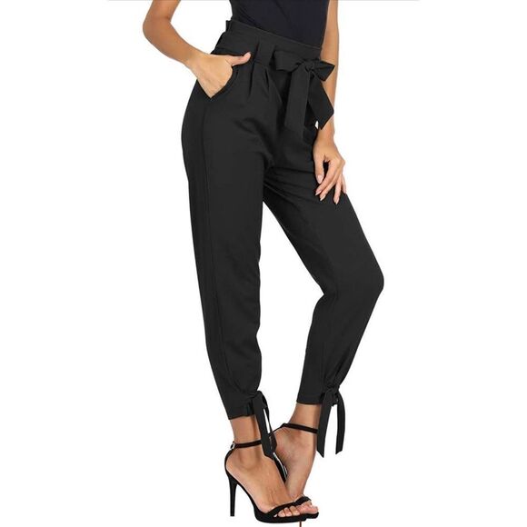 NEW Casual Pants High Waist Self Tie Belted L Pants 2X NO BELT - Picture 1 of 4
